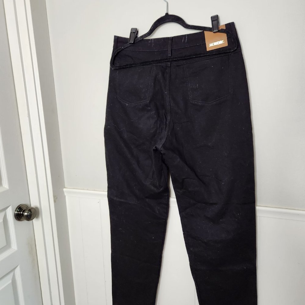 JACQUEMES LA COLLECTIONNEUSE Black Moto Carpenter Style Jeans - Picture 5 of 7